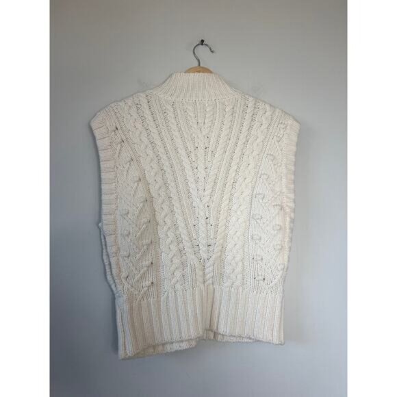 NEW Veronica Beard Holton Cable Knit Wool Sleeveless Vest White Size: Small - Picture 6 of 7